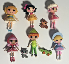 RARE LALALOOPSY Mini 3  MEET THE CAST Doll Set Lot of 6 w/3 Pets Toys R Us