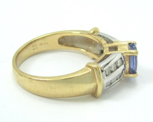 BEAUTIFUL LADIES 14K YELLOW GOLD OVAL CUT AMETHYST & DIAMOND RING 0.24TDW 4.8G - Picture 7 of 14