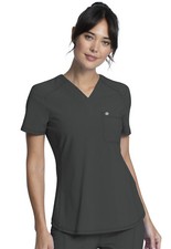 Cherokee Scrubs Women's Tuckable V-Neck Top CK687A PWPS Pewter Free Shipping