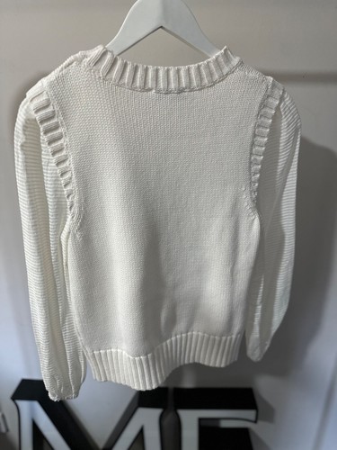 Jersey/Chaleco TERCIOPELO COMO NUEVO con Blusa Adjunta Marfil Tejido Talla Pequeña Nuevo con Etiquetas - Imagen 9 de 14