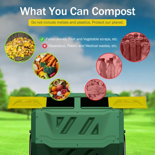 Compost Bin Kitchen Garden Waste Compost Tumbler Outdoor 18.5/37/43/80/120Gal - Picture 32 of 54