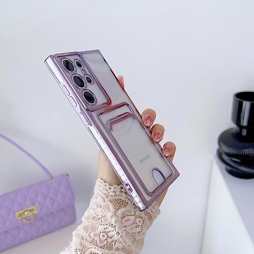 Card Holder Protective Case Slot Cover For Samsung S24 S23 S22 S21FE A54 A52 - Photo 5 sur 17