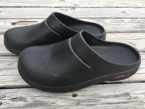 OOFOS OOcloog Black Recovery Comfort Clog Mule 39 EU Men 6 Women 8 Breast Cancer - Picture 13 of 16