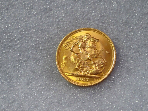 1967 Gold Sovereign coin Great Britain Elizabeth II UNC / MS+++ KM#908 - Picture 6 of 9