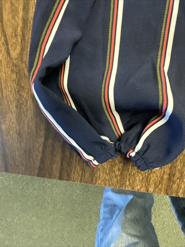 Guess Los Angeles Blue Striped Tie Over Shoulder Top New Half Short Small - Picture 2 of 11