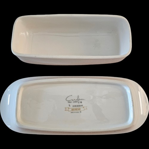 Vintage Syracuse China Woodbine Pattern Butter Dish & Cover NO Chips Or Crazing - Picture 4 of 7