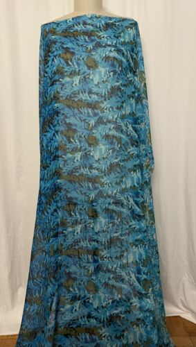 Stunning Blue & Green Abstract Print Silk Georgette Fabric By The Yard 45" Wide - Picture 9 of 10