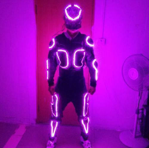 7 Colors Light Mask Suit Rechargeable LED Robot Clothing Luminous Dance Ballroom - Picture 2 of 6