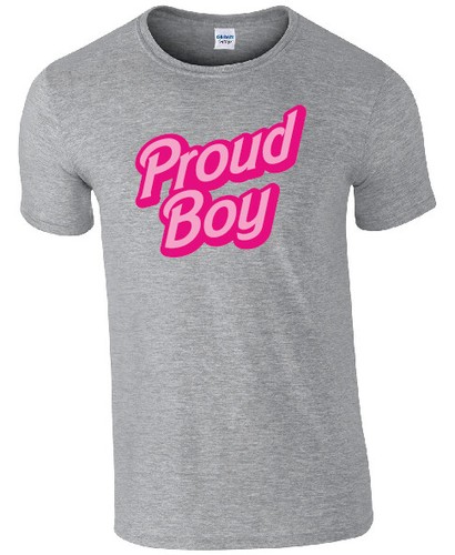 Proud Boy Pink Logo T-Shirt - Gay Pride Funny Slogan LGBTQ+ - Picture 7 of 9