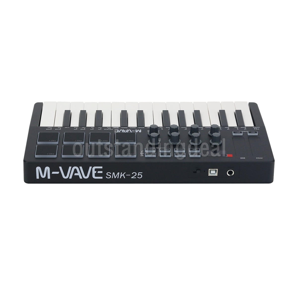 M-VAVE SMK-25 Black 25 Key MIDI Keyboard Controller with RGB