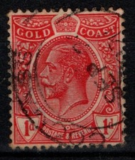 Gold Coast 1913 1921 King George V 1d Multi Crown CA Wmk SG72 Used