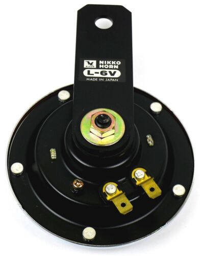 Cuerno de motocicleta NIKKO 6V 6 voltios 3A 105db cromo/negro diapositiva de 3,5 (JAPÓN) - Imagen 2 de 2