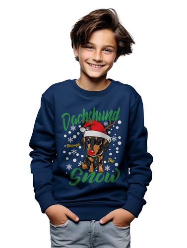 Dachshund Snow Xmas - A Hilarious Holiday Sweatshirt for Dog Lovers! Unisex Prin - Picture 4 of 34