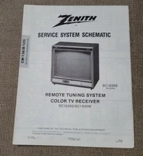 Zenith Service System Schematic tuning system Color TV Receiver SC1935S/SC1935W