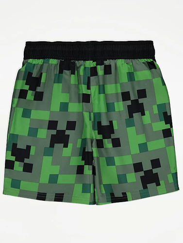 Pantalones cortos de vacaciones de natación verde playa de Minecraft Creeper para niños - Imagen 2 de 3