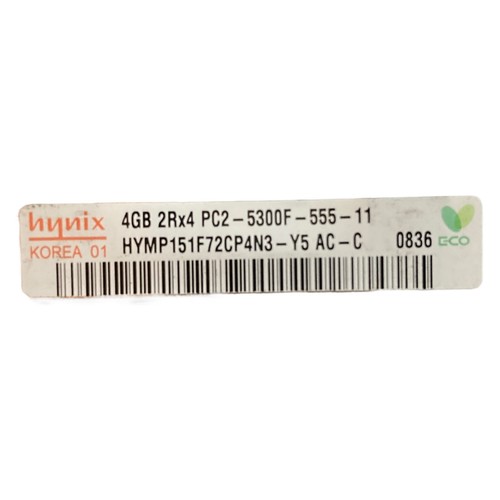 Lot of 7 HYMP151F72CP4N3-Y5 Hynix 4GB PC2-5300 DDR2-667MHz ECC Dual Rank Memory - Picture 3 of 3