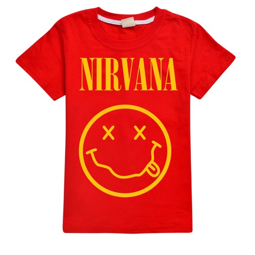 Kids Boys Girls NIRVANA Print Casual Short Sleeve T-shirt Cotton Tshirt Top UK - Picture 5 of 38