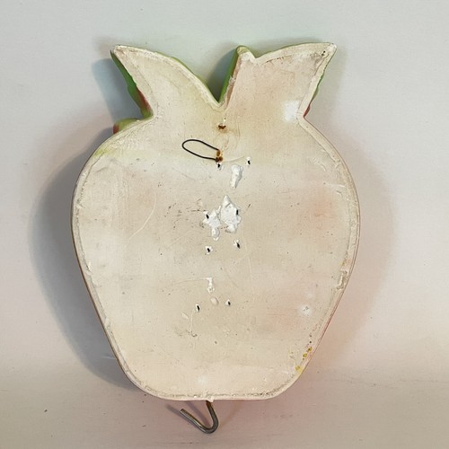 Vtg Miller Studio Chalkware Apple & Worm Thermometer & Pear Wall Hanging '70s - Picture 5 of 15