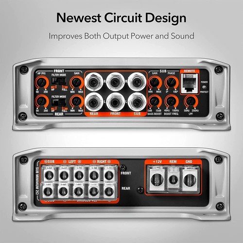 Cadence QR80.5 1800 Watts Peak Power 5 Channel Car Audio System Amplifier Class - Picture 6 of 6