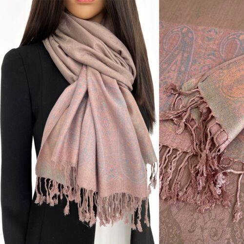 Large Paisley Pashmina Shawl Wrap Evening Scarf Long Cotton Rainbow Ladies Gift - Picture 6 of 448