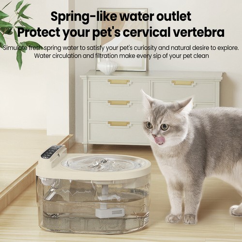 Wireless Pet Water Fountain Cat Dog Automatic Electric Sensor Drinker 3 Modes 3L - Picture 14 of 22