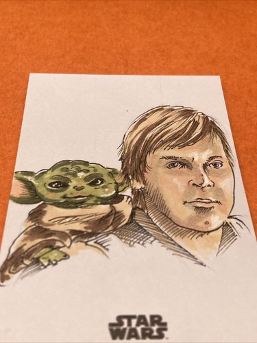 2022 TOPPS STAR WARS BOOK OF BOBA FETT-LUKE SKYWALKER,YODA SKETCH CARD SP# 1/1 - Picture 5 of 8