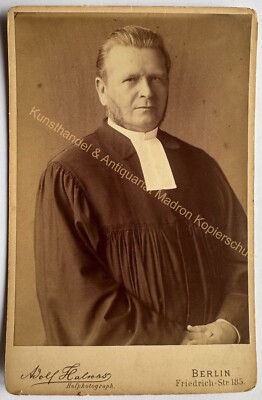 orig. KAB Foto alt Bild Mode um 1870 Berlin Pfarrer Priester Prediger Hapke