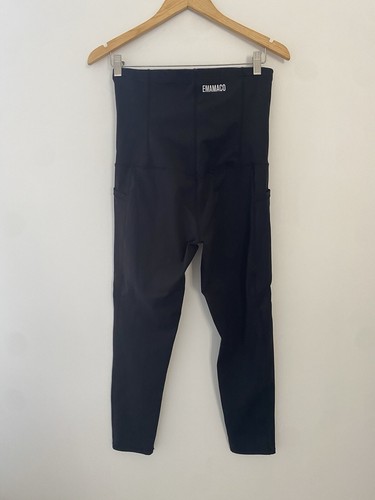 Emamaco Maternity Active Wear Leggings Black With Pockets Size XL - Picture 2 of 3