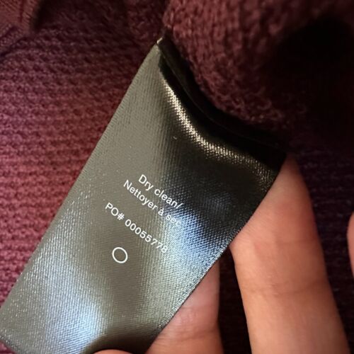 RAG & BONE Crew Neck Sweater M's XL Burgundy Waffle-Knit Extra Fine Merino Wool - Picture 8 of 10
