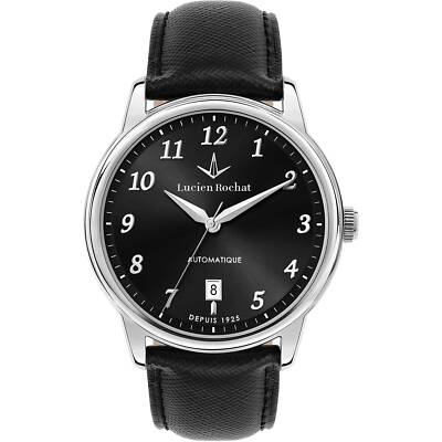 Lucien Rochat Iconic Uhr R0421116005 Watch Herren Leder Schwarz Neu Automatik