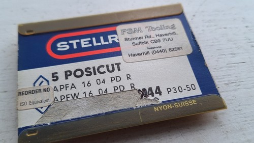 5 Stellram carbide inserts APFW 16 04 PD R X44 ( APFA 1604 PDTR APFW1604PDR ) - Picture 2 of 2