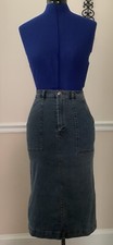 Vintage Stretchy Jean Pencil Skirt Junior Size M