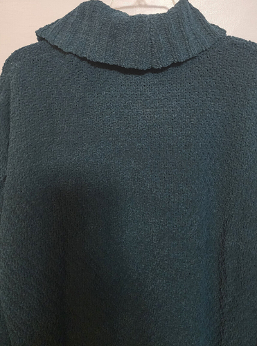 Maglione collo cappuccio ciniglia Seven7 taglia large colore verde acqua morbido 100% poliestere - Foto 8 di 8