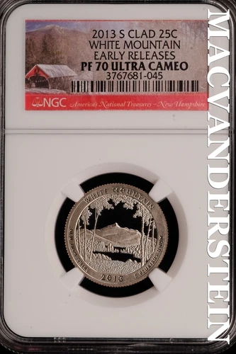 2013-S Clad White Mountain NP Quarter - NGC PF 70 Ultra Cameo - Scarce  #SLG961
