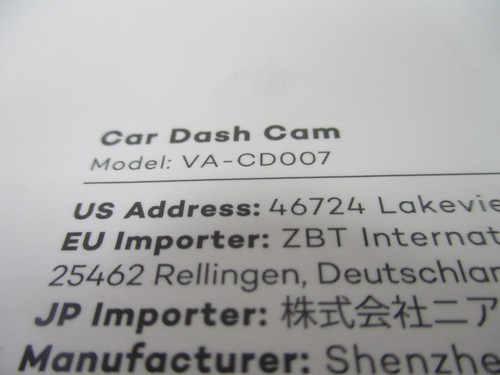 VAVA VA-CD007 Car Driving Dash Camera *Read* No USB Adapter Included - Picture 4 of 5