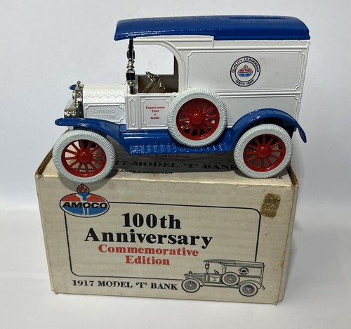 Piggy Bank Ford Amoco Model T 1917 Metal Savings Bank Limited Edition - Picture 11 of 15