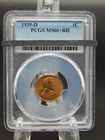 1939-D PCGS MS66+ RD RED Lincoln Wheat Back CENT #BT-40