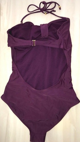 women purple 1 pc SWIMMING SUIT size small XHILARATION gold silver sequins gems - Picture 2 of 2