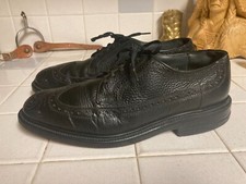 BLACK Made in USA DISTRESSED SATURDAY WING TIP DRIVING SHOES 8.5 d