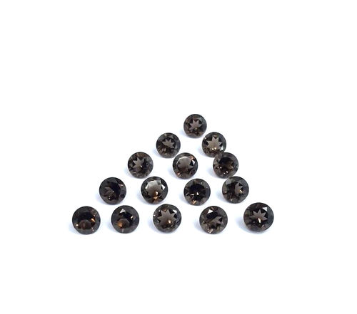 Viele 50 Stück Natürlich Rauchige Quarz 2mm Runde Form Facettiert Schliff Lose - Bild 2 von 10