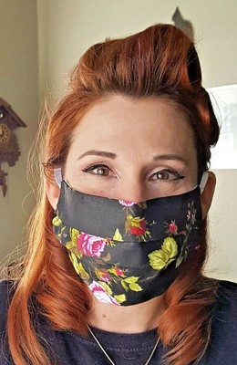 Download Face Mask floral print with filter pocket and nose grip | eBay