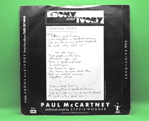 Paul McCartney - Ebony And Ivory 1982 UK 7" Vinyl Single Excellent - Picture 2 of 3
