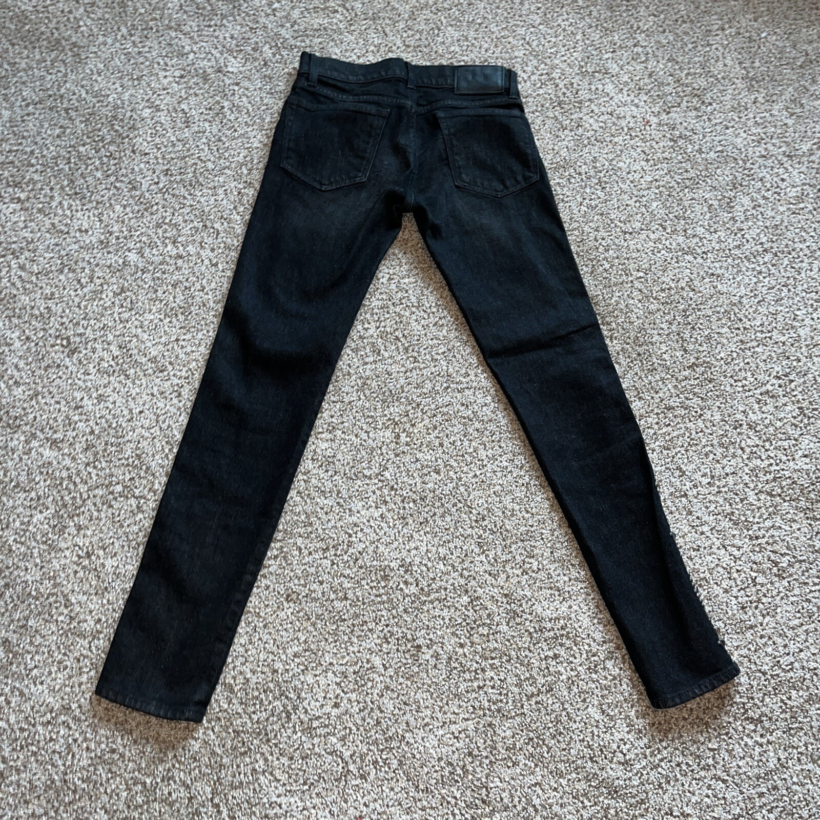 Polo Ralph Lauren Womens The Tompkins Skinny Jeans Size 26 Black Studded Denim - View 14
