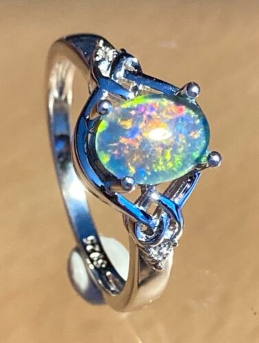Opal Ring Genuine Natural Australian Triplets "A" Grade - Sizes from 6 to 10 US - Foto 19 di 31
