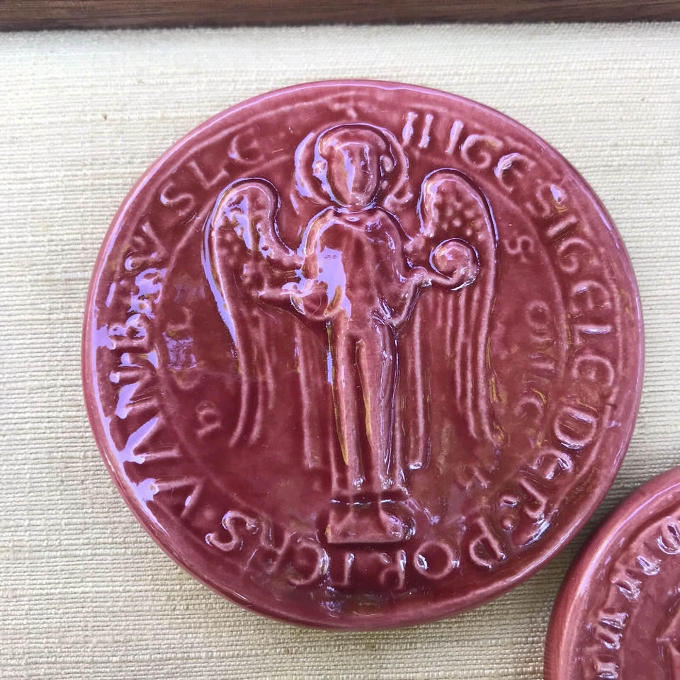 Placas de muralla belga escudo histórico azulejos históricos círculo cerámica Foto 2 de 4