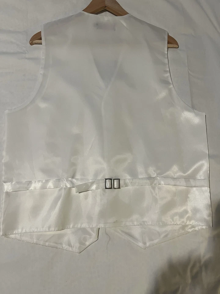 umo lorenzo chaleco blanco roto talla S con correa trasera ajustable para uso formal Foto 2 de 3