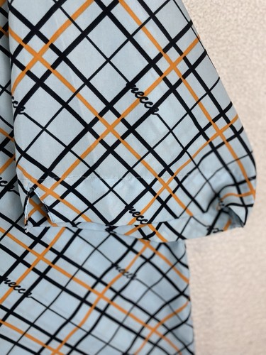 Mecca Mens Short Sleeve Button Up White Plaid Shirt 100% Polyester Logo 3XL - Picture 9 of 15