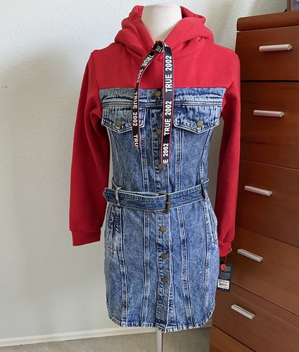 NWT True Religion Denim Hoodie Dress 