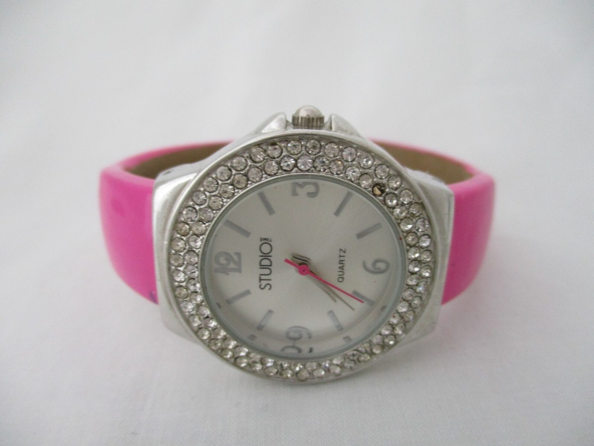 Studio Time Women's Analog Watch Pink Cuff Band Quartz Fashion View 3