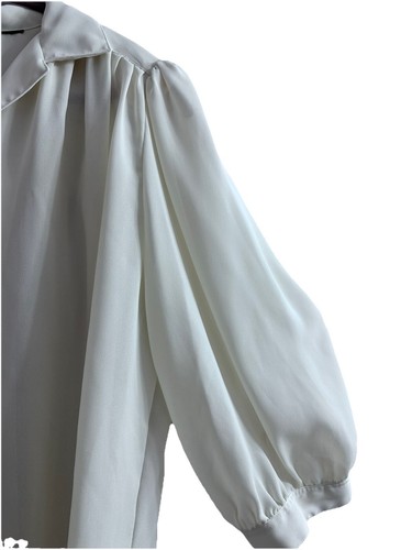 Vintage Womens Blouse Cream 3quarter Sleave - Picture 2 of 10